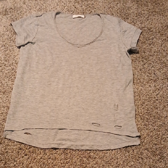 Tops - Light Gray Women's Short Sleeve Scoop Neck Tee